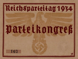 Reichsparteitag WK II Nürnberg (8500) Eintrittskarte Parteikongreß 1934 I-II (Mittelknick) - Guerre 1939-45