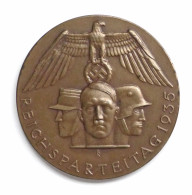 Reichsparteitag WK II Nürnberg (8500) Medaille (Bronze, 43g.) 1935, 50mm Durchm. - War 1939-45