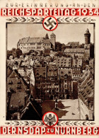 Reichsparteitag WK II Nürnberg (8500) 1934 Blick Auf Die Burg Mit So-Stempel I-II (kleiner Einriss, Etwas Fleckig) - Guerre 1939-45