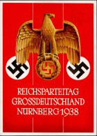 Reichsparteitag WK II Nürnberg (8500) Goldener Adler Mit Hakenkreuz Grossdeutschland 1.-21. September 1938 I-II (VS/RS F - Guerra 1939-45