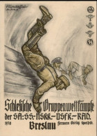 BRESLAU WK II - SCHLESISCHE GRUPPENWETTKÄMPFE Der SA - SS - NSKK - NSFK Und RAD Breslau 1938 Sign. Künstlerkarte Standar - Weltkrieg 1939-45