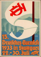 STUTTGART WK II - 15. DEUTSCHES TURNFEST 1933 Festpostkarte Nr. 1 Sign. G.Jogwer I - Guerre 1939-45