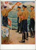 SA Sportabzeichen Marine-SA Künstlerkarte I-II (Eckbug) - War 1939-45