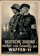 SS WK II - WAFFEN-SS DEUTSCHE JUGEND Meldet Sich Freiwillig Zur WAFFEN-SS Künstlerkarte Sign. Anton Feldpost 1943 I-II - War 1939-45