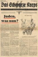 SS Zeitung Das Schwarze Korps Berlin 24. November 1938 '47. Folge 4.Jahrgang I-II (Gebrauchsspuren) Journal - War 1939-45