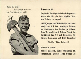 HITLERJUGEND WK II - LANDDIENST Der HJ - Prop-Ak D. HJ MAGDEBURG 1938 I - Guerra 1939-45