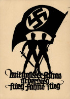 HITLERJUGEND WK II - Scherenschnitt Mit Unserer Fahne Ist Der Sieg Flieg Fahne Flieg Ecke Gestoßen I-II - Weltkrieg 1939-45