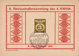 WHW WK II -  5.REICHSSTRAßENSAMMLUNG Des 4 KWHW Mit Entspr. WHW-S-o ULM 1943 I - Weltkrieg 1939-45