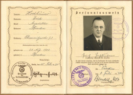 Mitgliedsbuch Der NS-Volkswohlfahrt E.V. Von Erich Hochhäuser 1940 I- - Oorlog 1939-45