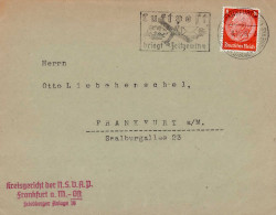 NSDAP Frankfurt Am Main-Ost Kreisgericht Brief An Otto Liebehenschel 1938 - Guerra 1939-45