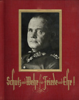 Sammelbild-Album Schutz Und Wehr Für Friede Und Ehr! Leineneinband Mit Montiertem Deckelbild Und Goldgeprägtem Titel, Zi - Weltkrieg 1939-45