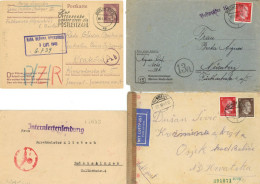 WK II 9 Belege Auslandspost, Lagerpost, Interniertenpost, Gefängnispost, 1x Konzentrationslager Weimar-Buchenwald (Umsch - War 1939-45