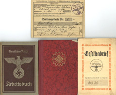 WK II Dokumente Von Einer Person Arbeitsbuch, DAF, Gesellenbrief, Quittungskarte II - Weltkrieg 1939-45