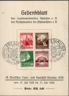 Breslau Gedenkblatt 16. Deutsches Turn- Und Sportfest 1938 I-II - Guerra 1939-45