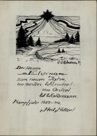 Kriegsneujahr 1939/40 Handgemalt Sign. Waldmann I-II - War 1939-45