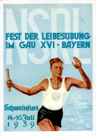 Schweinfurt NSRL Fest Der Leibesübung Im Gau XVI-Bayern 1939 Mit So-Stempel I-II - Weltkrieg 1939-45