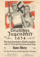 Urkunde Deutschens Jugendfest Juni 1934 Von Menz, Hans I-II - War 1939-45
