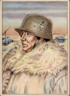 Wehrmacht Soldat Mit Stahlhelm Sign. Gipfer I-II - Guerre 1939-45