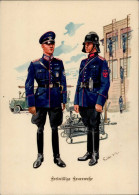 WK II Bilderserie Freiwillige Feuerwehr Künstlerkarte Sign. Knötel I- Pompiers - Guerra 1939-45