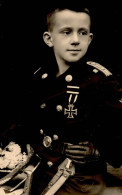 WK II Foto Kind In Uniform Mit EK I- - Guerra 1939-45