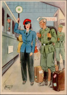 WK II Frauen Schaffen Für Euch Künstlerkarte Sign. Gagelmann Die Aufsichtsbeamtin I- Femmes - War 1939-45