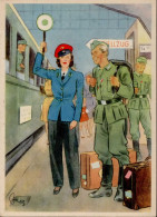 WK II Frauen Schaffen Für Euch Künstlerkarte Sign. Gagelmann Die Aufsichtsbeamtin I- Femmes - Guerre 1939-45