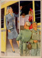 WK II Frauen Schaffen Für Euch Künstlerkarte Sign. Gagelmann Die Straßenbahnschaffnerin I-II (Eckbug) Femmes - Guerra 1939-45