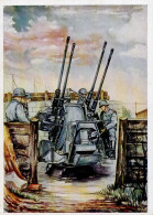 WK II Vierlingsgeschütz Soldaten Sign. Friedhelm Froemer Künstlerkarte I-II (Ecken Gestaucht) - War 1939-45