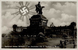 WK II Aufgehende Sonne Koblenz A.Rhein Denkmal Kaiser Wilhelm I, I-II - War 1939-45