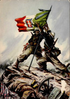 Antipropaganda WK II Italien Soldaten Gewinnen Schlacht Sign. Cozzi Künstlerkarte II (VS Abschürfung) - War 1939-45