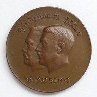WK II Orden Gedenk Medaille (Bronze) 1933 Hindenburg-Hitler Für Ein Freies, Geeintes Und Stolzes Deutschland 36mm Durchm - Weltkrieg 1939-45