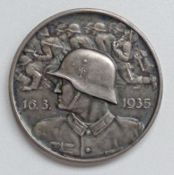 WK II Orden Gedenk Medaille (Feinsilber, 20g.) Deutsche Wehr 1935, 35mm Durchm. - Oorlog 1939-45
