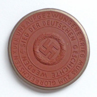 WK II Orden Gedenk Medaille (Meissner Keramik) Zur Waffenruhe In Frankreich 1940, 50 Mm Durchm. - War 1939-45