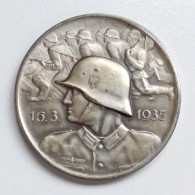 WK II Orden Gedenk Medaille (Silber 999er, 19 G.) Deutsche Wehr 1935, 35 Mm Durchm. - Guerra 1939-45