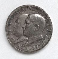 WK II Orden Gedenk Medaille (Silber, 25g.) Zum Staats Treffen Mussolini Hitler 1938, 35mm Durchm. - Oorlog 1939-45
