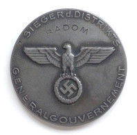 WK II Orden Sieger Medaille Des Distrikts Radon Generalgouvernement Undatiert 50mm Durchm. - Guerra 1939-45