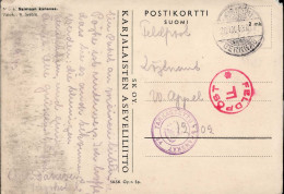 Feldpost WK II AK Aus Finnland An Feldpostnummer Gelaufen 1943, Text In Deutscher Sprache II (Mängel) - Guerra 1939-45