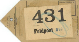 Feldpost WK II Gefallenen-Nachlass Koffer-bzw. Gepäck Anhänger 07028 (13. Kompanie Grenadier-Regiment 41) - War 1939-45