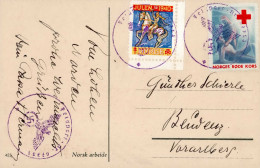 Feldpost WK II Norwegen Julen Und Rot-Kreuz Vignetten Ohne Poststempel FP-Nr. 07731 - Guerra 1939-45