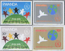 640847 MNH RUANDA 1986 AÑO INTERNACIONAL DE LA PAZ - NAVIDAD - Unused Stamps
