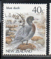 NEW ZEALAND NUOVA ZELANDA 1985 1989 1987 NATIVE BIRDS BLUE DUCK 40c USED USATO OBLITERE' - Used Stamps