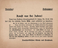 Judaika Antisemitisches Kleinflugblatt Deutschvölkischer Schutz- Und Trutzbund Ca. 11x13cm Judaisme - Judaika