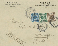 Judaika Brief Palästina Jerusalem Bezalel Arts And Crafts School (englisch U. Hebräisch) Nach Deutschland 1922 II (Rückl - Jewish