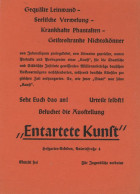 Judaika Kleinplakat Ausstellung Entartete Kunst München 1937 Ca. 13x18cm Expo Judaisme - Jewish