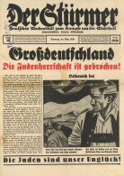 Judaika Der Stürmer Nummer 12, März 1938 II (fleckig, Seiten Lose) Judaisme - Jewish