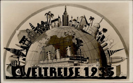 Dampfer Ozeanliner Weltreise 1935 Sign. Zeun, H. I- Bateaux - Passagiersschepen