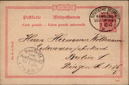 Schiffspost Deutsche Seepost Linie Hamburg-Südamerika Auf Adler-Auslands-Ganzsache 1894 Bedarf I-II - Altri & Non Classificati