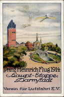 DARMSTADT - Offiz. Festpostkarte PRINZ HEINRICH FLUG 1914 HAUPT-ETAPPE DARMSTADT Mit S-o V. 15.5.1914 I-II - Sonstige & Ohne Zuordnung