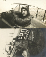 DRESDEN - 2 Versch. Foto-Ak Chefpilot Arthur SPINDLER,Dresden Atlantik-Überquerer 1928 I - Andere & Zonder Classificatie