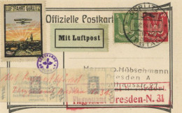 Flugereignis 1924, Flugtage Görlitz Sonderkarte Mit Sst. Und Provisorischem Flugbestätigungszettel Vom Flugpostamt Dresd - Andere & Zonder Classificatie